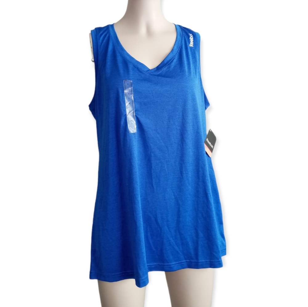REEBOK blue moisture wicking tank size large New with tags